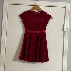Copper key red velvet dress.